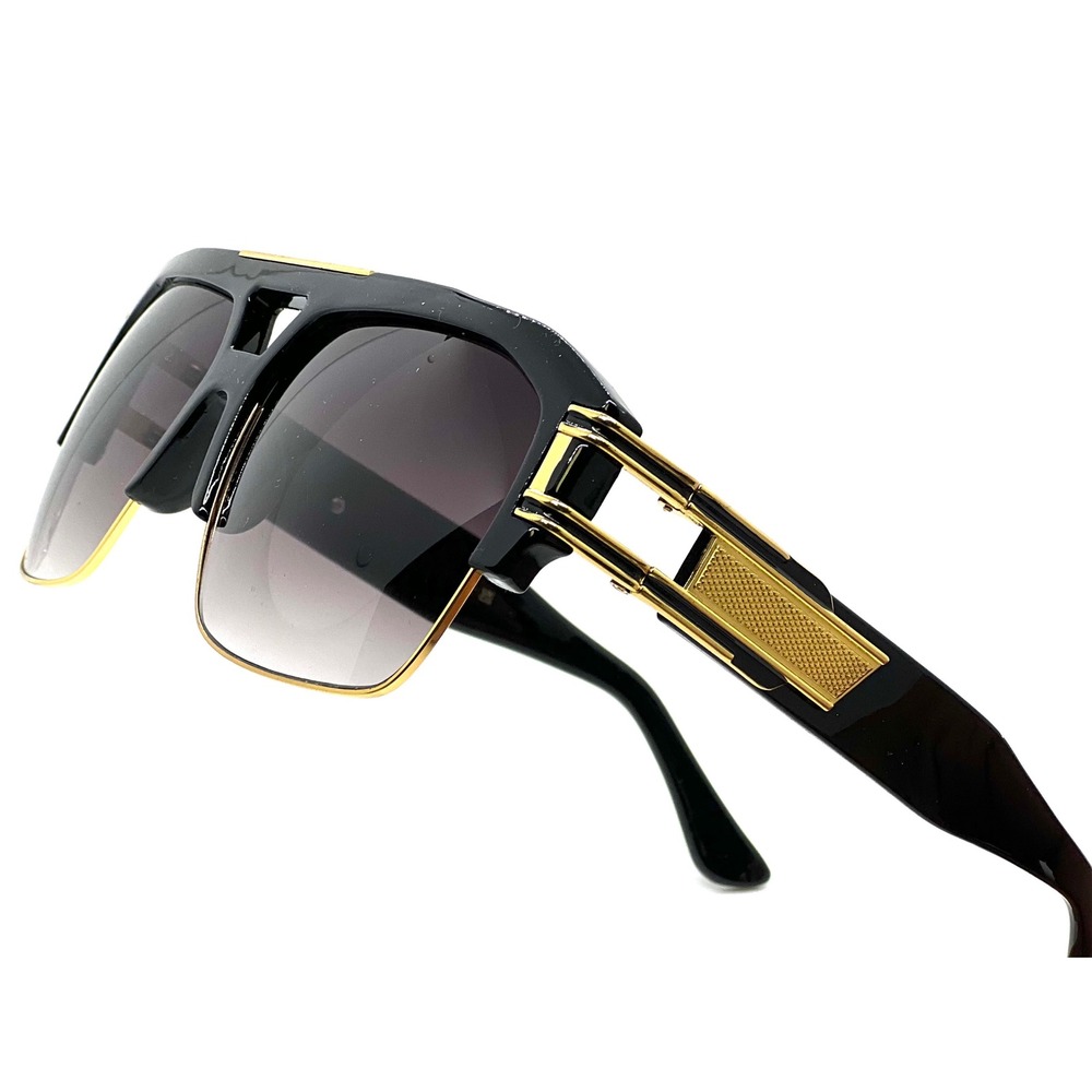 Aviator‎ Sunglasses Men Square Frame Gold Bar Fashion Street Trendy Lentes Gafas